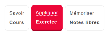 Aperçu de l'onglet "Appliquer Exercice" où sera disponible l'exercice d'application de la formation.